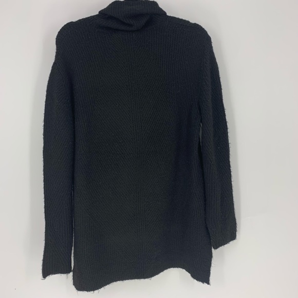 Sweet Romeo Womens Abstract Rib Turtleneck Tunic Sweater Black Small - Picture 5 of 7